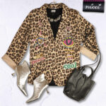 Foil love peace animal print jacket