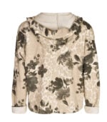 Hooded floral sweatshirt jacket