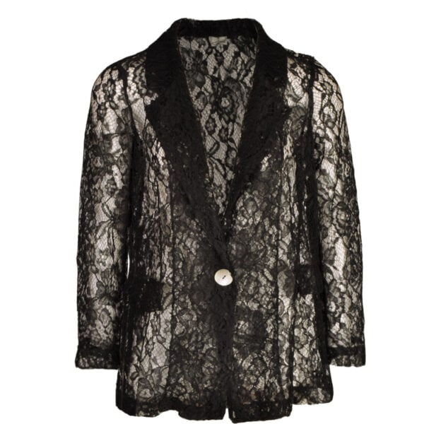 One button full lace blazer