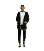 Blanket stitch boucle coat
