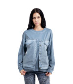 Denim detail sweatshirt