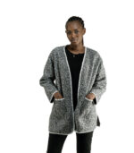 Blanket stitch boucle coat