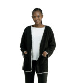 Blanket stitch boucle coat