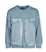 Denim detail sweatshirt