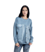 Denim detail sweatshirt