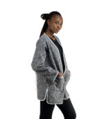 Blanket stitch boucle coat