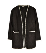 Blanket stitch boucle coat