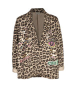 Foil love peace animal print jacket