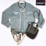 Denim detail sweatshirt