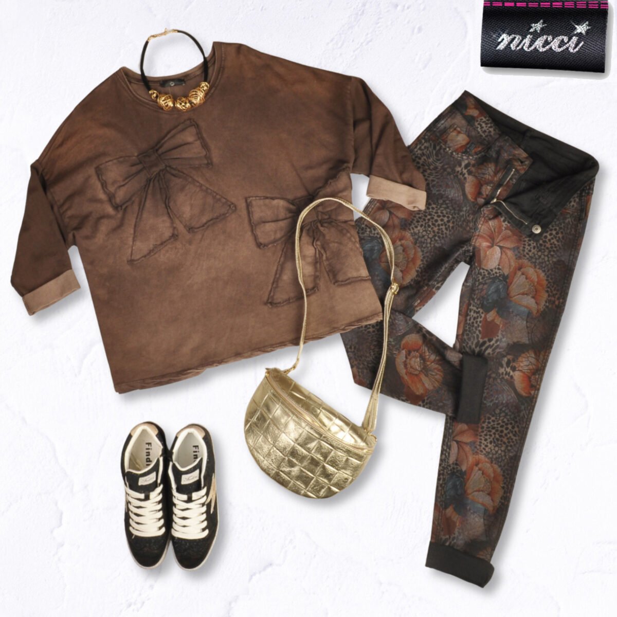 Animal butterfly flower print reversible pants