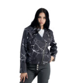 Marble print suedette jacket