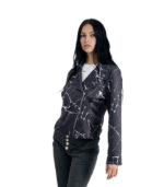 Marble print suedette jacket