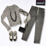 Star button detail pants