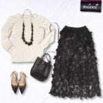 3D butterfly mesh maxi skirt