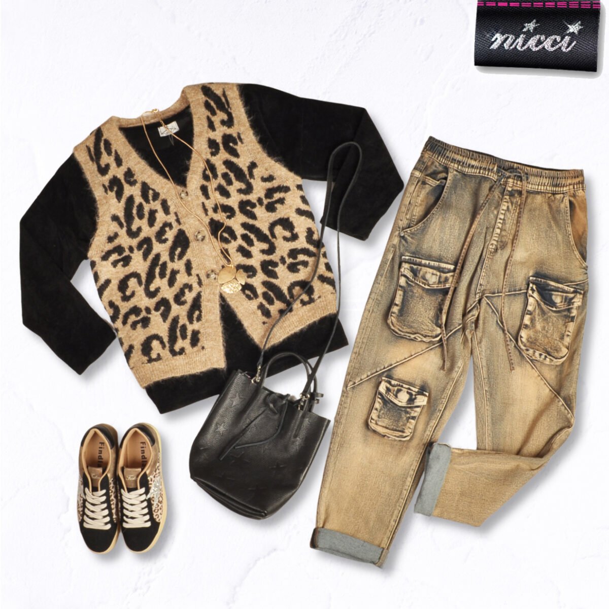 Washed cargo harem pants