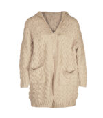 Hooded chunky knit coatigan