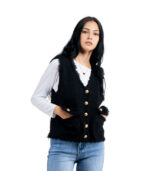 Gold button knit waistcoat