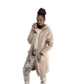 Hooded chunky knit coatigan