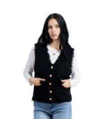 Gold button knit waistcoat