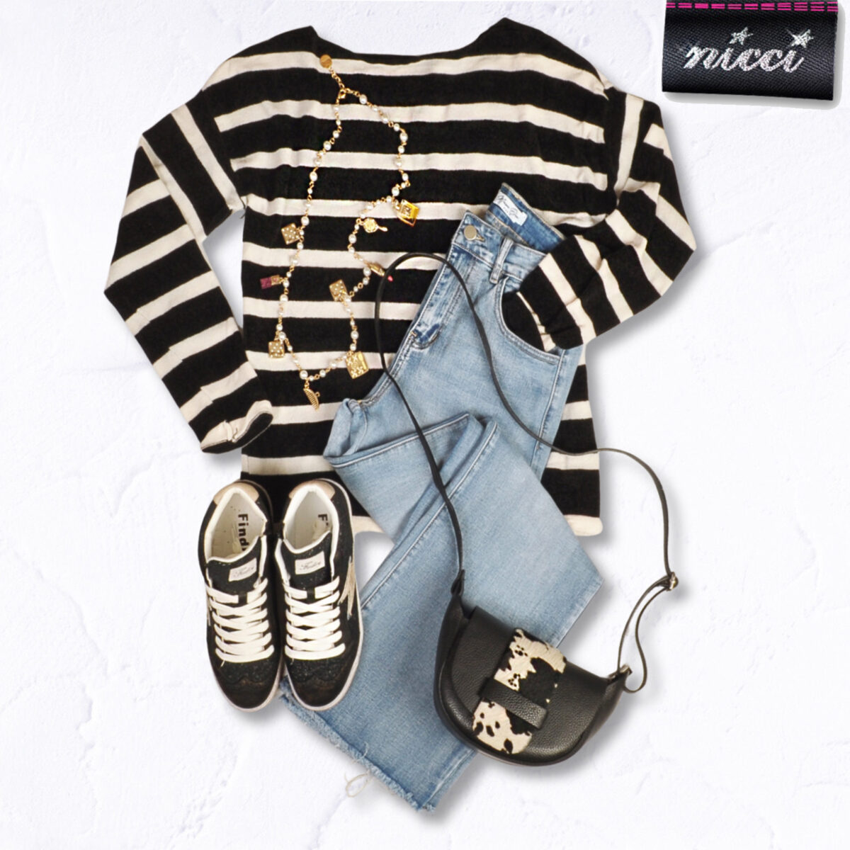 Chenille style striped knit top