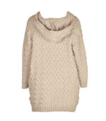 Hooded chunky knit coatigan