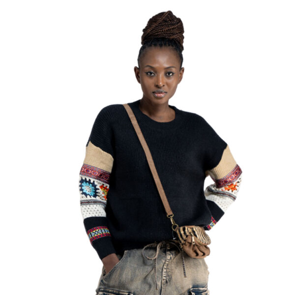 Crochet patch braid sleeve top