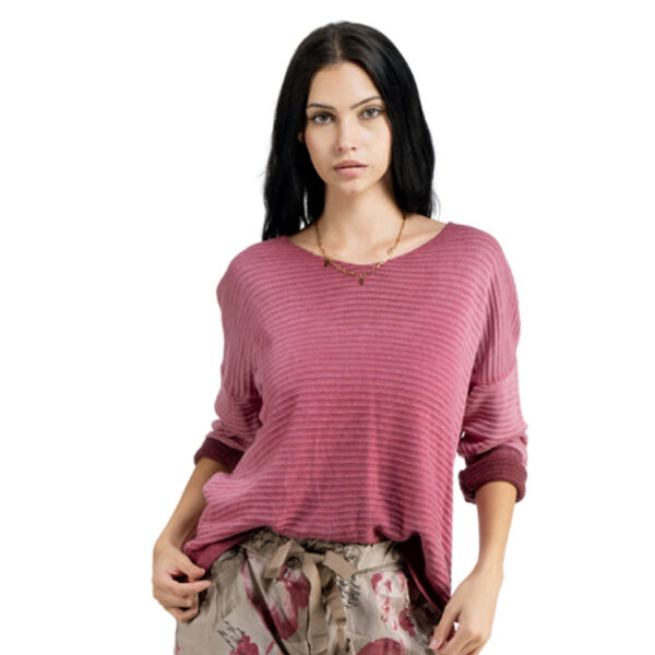 Overdyed ribbed knit top