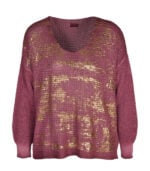 Overdyed gold foil knit top