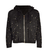 Silver ball detail zip hoodie
