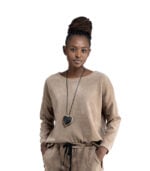 Chenille hi-lo oversized knit top