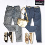 Stretch waistband lurex jogger