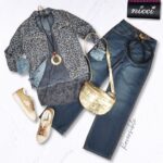 Animal flower print reversible flare pants