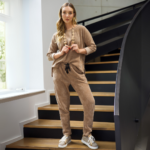 Chenille style relaxed knit drawstring pants