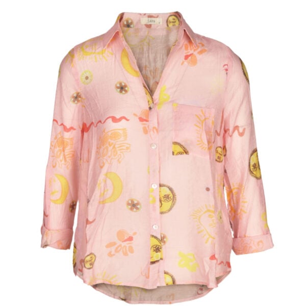 Sun and moon print shirt