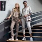 Foil word print hi-lo shirt