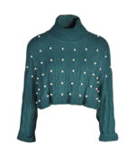 Pearly cable knit top