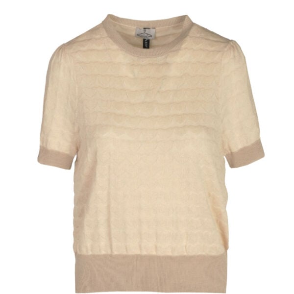 Heart print jacquard knit top