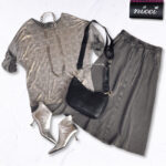 2-Textured shimmer check knit top
