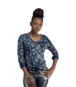 Animal print ribbed top