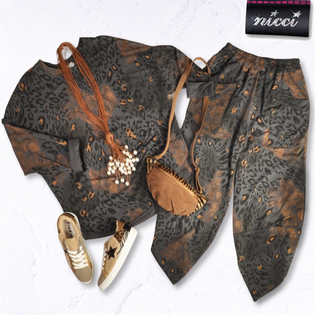 Snake print pants