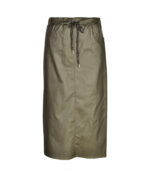 Leatherette midi skirt