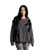 Bow detail overdyed sweatshirt 