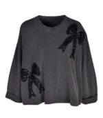 Bow detail overdyed sweatshirt 