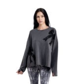 Bow detail overdyed sweatshirt 