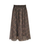 Check mesh maxi skirt