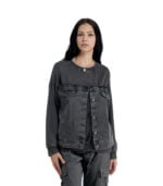 Denim detail sweatshirt
