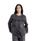 Denim detail sweatshirt