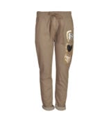 Sequin foil heart detail pants