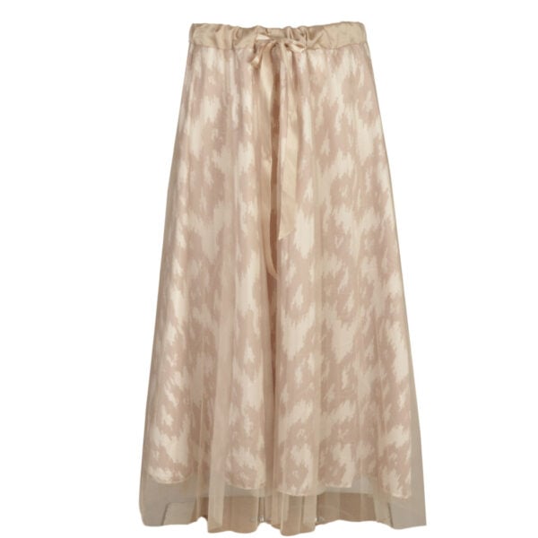 Layered mesh leopard print skirt