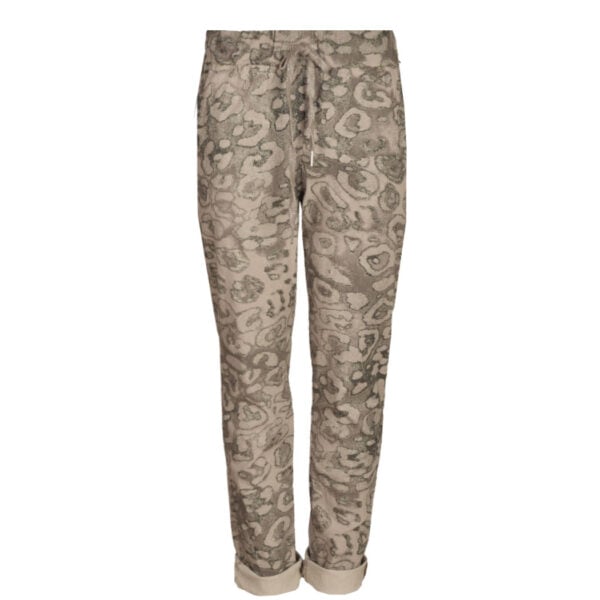 Leopard print shimmer pants